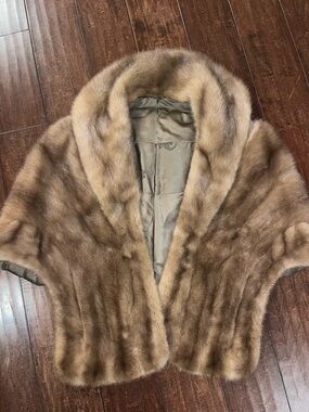 Vintage Brown Mink Fur Stole Shrug